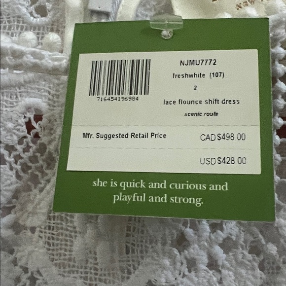 Kate Spade lace flounce shift dress - Picture 3 of 6